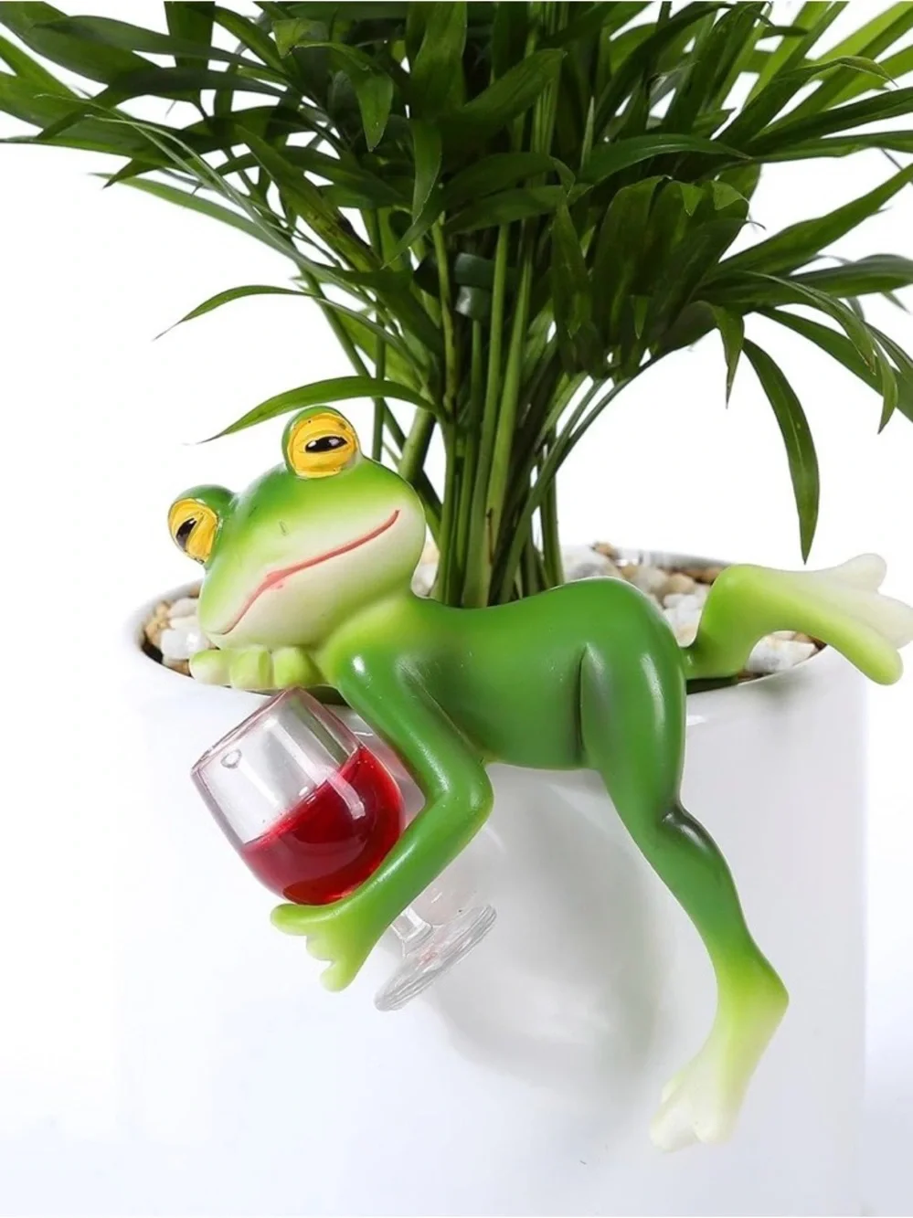 Funny wine drunk frog figurine plant accessories planter decoration accessory - Picture 4 of 6